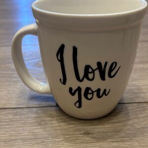 NATURAL LIFE Cream Mug with Black 'I Love You' Design